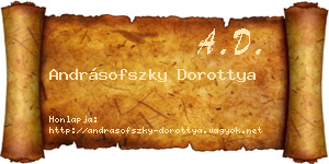 Andrásofszky Dorottya névjegykártya