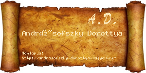 Andrásofszky Dorottya névjegykártya